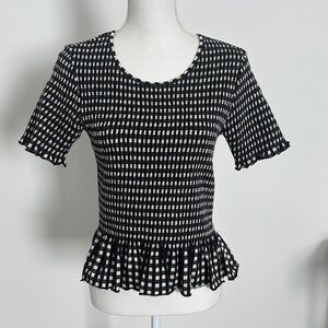 Scotch & Soda Black and Cream Gingham Blouse
